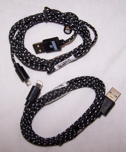 2 BLACK SIX FOOT IPHONE 5 & 6 CHARGING CABLE CORDS charge cord usb cell phone RD - 第 1/1 張圖片