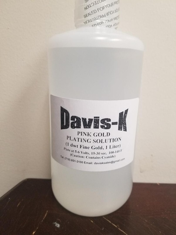Davis-K PINK Gold Plating Solution 1 DWT Ready to Use Gold Electroplating LITER