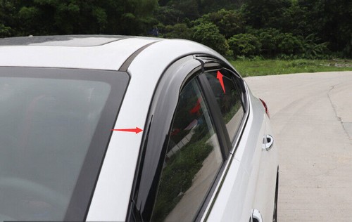 For Hyundai Elantra 2017-2020 Black Glossy Side Window Visor Vent Deflector 4PCS - Picture 12 of 13