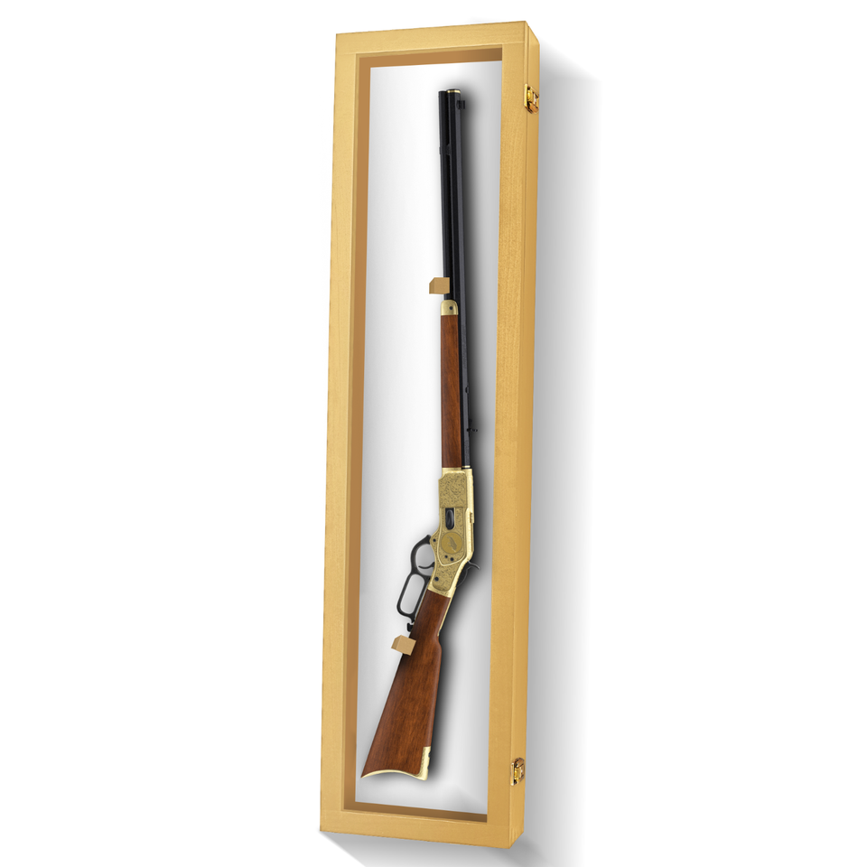 Single Rifle Gun Cabinet Display Case Wall Rack Replica Airsoft Civil ...