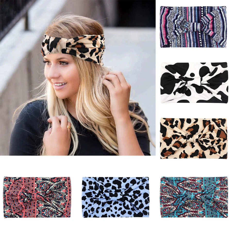 Fashion Knoted Elastic Yoga Sport Casual Headbands for Women Boho Stretch Turban - Image 4 of 4