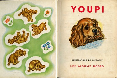 COCKER SPANIEL GOLDEN Illustriertes Kinder Hunde Geschichtenbuch Französische Ausgabe 1953