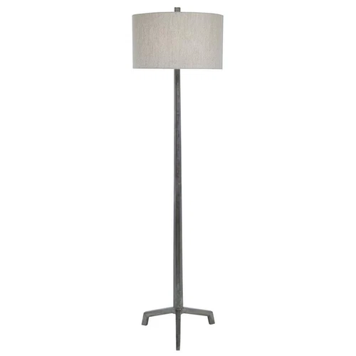 Uttermost Ivor Contemporary Cast Iron Floor Lamp in Silver and Light Beige - Picture 3 of 8