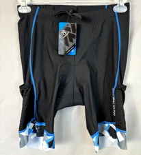 MY KILOMETRE Mens Triathlon Shorts with Blue, XXL, Drawstring,leg pockets. NWT's