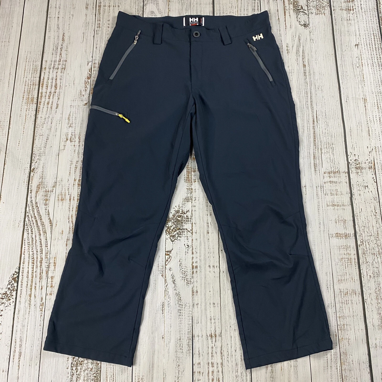 HELLY HANSEN JOTUN OUTDOOR HIKING PANTS MENS 36x29 BLACK SOFT SHELL CLIMBING EUC