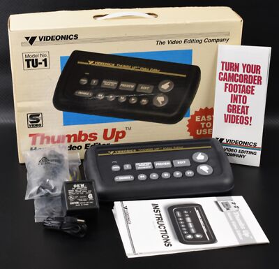 Vtg 1992 Videonics Thumbs Up Home Video Editor Model TU-1 w/ Original Box