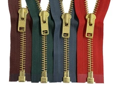 YKK #10 23" - 28" Brass Metal Extra Heavy- Duty Separating Jacket Zippers