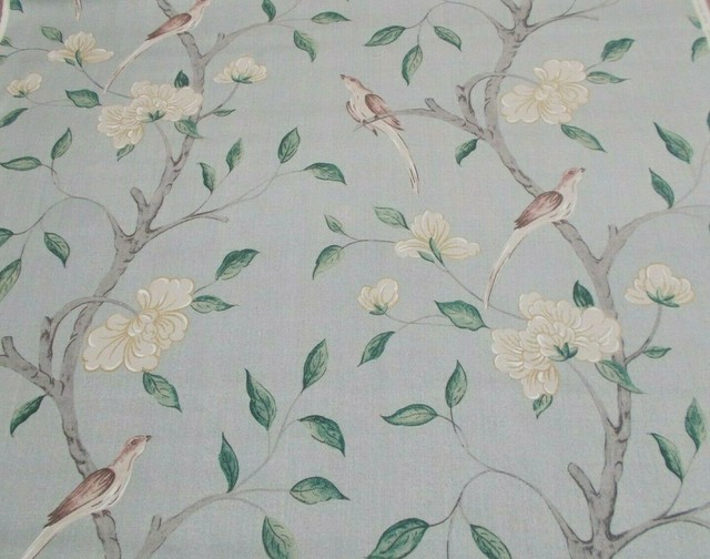 Zoffany Curtain Fabric Eleonora 2.5m 100 Silk Birds Design Stockholm