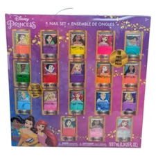 Townley Disney Princess 18 Piece Non-Toxic Peel-Off Nail Polish Set for Girls