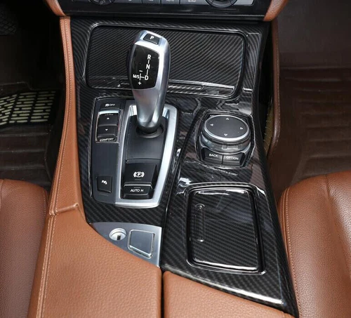 Carbon Fiber Center Console Gear Shift Panel For BMW 5 Series F10 F07 2011-2017 - Picture 8 of 11