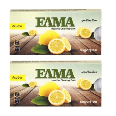2er Pack x 10 Kaugummi ELMA Zuckerfrei ZITRONE Griechischer Kaugummi Mastixha...