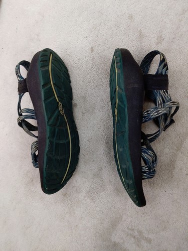 Chaco ZX/2 Womens 8 Teal Blue Black Classic Sandals Angular Strappy Fisherman - Picture 9 of 11