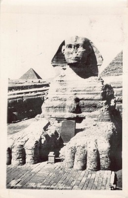 Kairo 1966 Foto Ansichtskarte Sphinx Pyramiden Ägypten Figur Koloss Monument AK