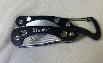 Stauer Pocket Knife Multi Tool Pliers W/ Carabiner Clip New No Box