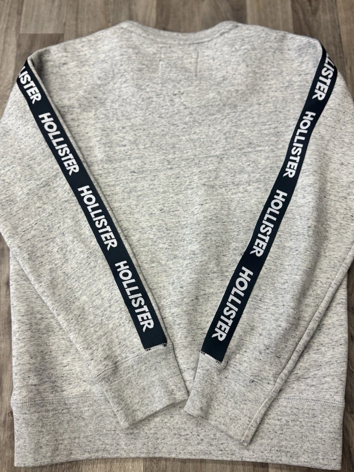 Sudadera para hombre nueva sin etiquetas talla XS en gris con el logotipo de rayas Hollister negro Foto 2 de 4