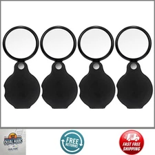 4 Pack 10X Mini Pocket Magnifying Glass Folding Loupe with Rotating Cover