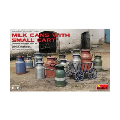 MiniArt Scenery & Accessories 1/35 Milk Cans w/Small Cart New