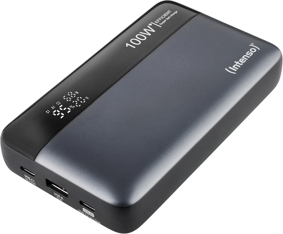 Intenso Powerbank HE25000 – 25000mAh 140W USB-C Power Delivery Akku Grau-Schwarz - Bild 4 von 4