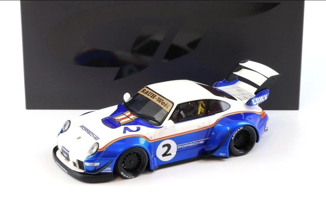 Porsche 911 993 RWB GT Spirit 1:18, voiture de collection haut de gamme pour vitrine