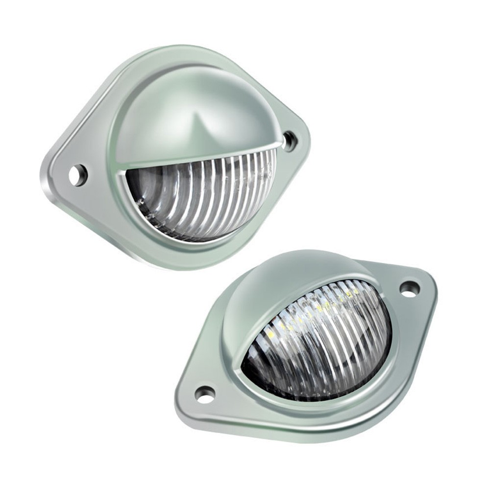 2x Car LED Number Plate Lights 12V Chrome For Trailer Truck Caravan Van Boat thumbnail 7