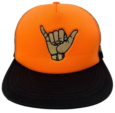 Shaka Hang Loose Embroidered Logo Moab Utah Outdoor Adventure Trucker Snapback