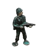 Vintage Lead Figure Military Soldier Holding Rifle Cast Lead 2.25" Tall