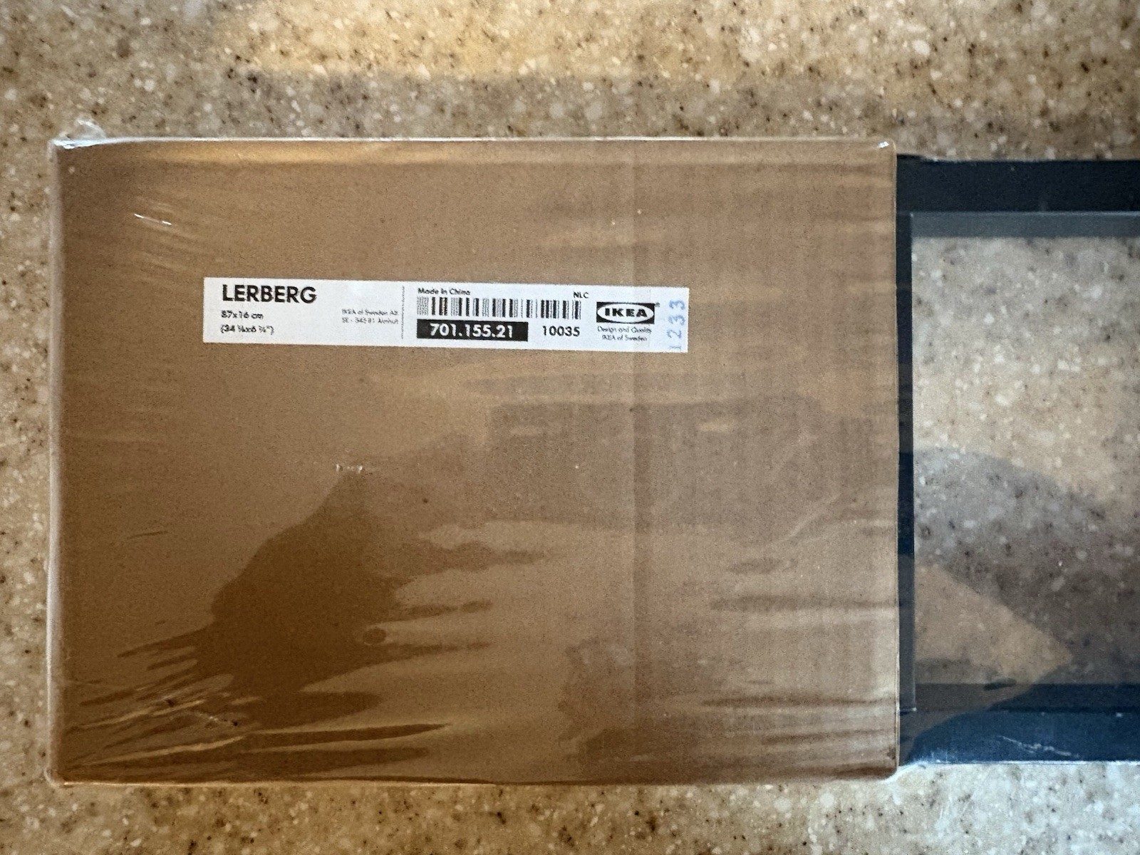 IKEA LERBERG 10035 Metal Media Wall Mount Shelf Black CD DVD Rack NEW