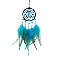 Rear View Mirror Accessories Small Dream Catcher for Car, Turquoise Blue Mini...