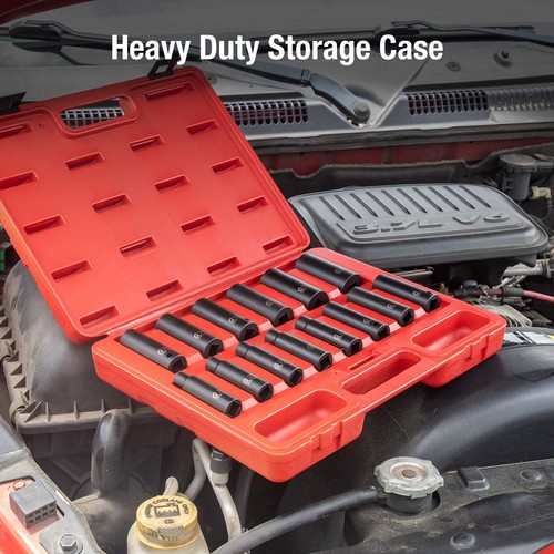 2653 1/2-Inch Drive Deep Metric 6 Point Impact Socket Set, 14-Piece - Picture 5 of 6