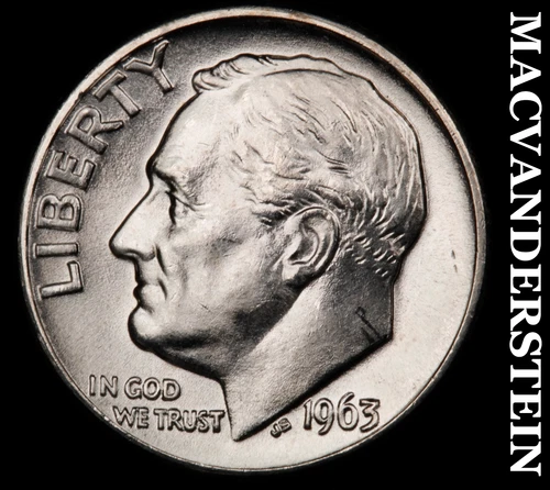 1963-D Roosevelt Dime- Silver- Choice Gem Brilliant Uncirculated Luster#J606