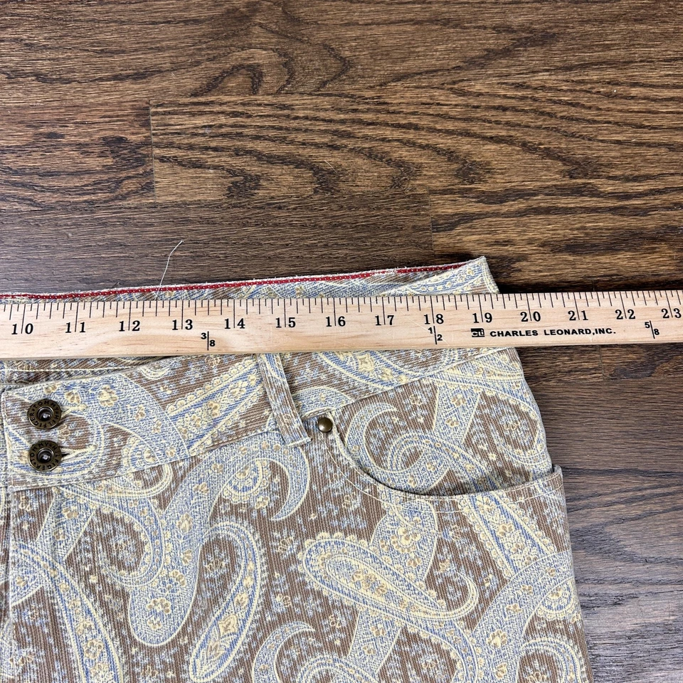 Tommy Hilfiger Pants Womens 18 Brown Allover Paisley Corduroy Bootcut 5-Pocket - Image 4 of 4