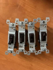 Switch 15 Amp Single-Pole Toggle Specialty Switch Brown Lot of 4 NEW