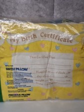 New Vintage Birth Pillow Baby Nursey Bedroom Decor Made In USA Sealed  11
