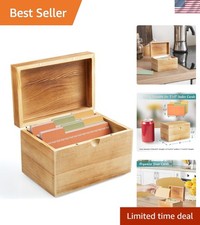 Index Card Holder, 3x5 Index Card Box, Wooden...