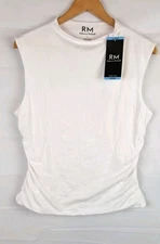 RM by Rebecca Minkoff Women's Soft Mock Neck Tank Top White Size-large/NEW 