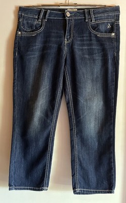 Tom Tailor Alexa Jeans Größe 32 blau 7/8 Damen Hose Caprihose dunkelblau
