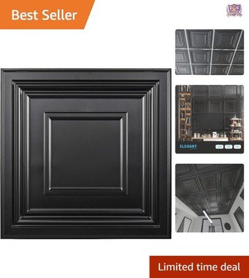 24x24 Black Plastic Wall Panels Pack of 12 Modern 3D Waterproof Easy Install
