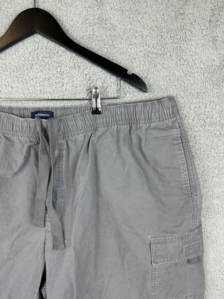 Shorts Croft & Barrow Masculino 48 Cinza Carga Elástico Cintura Cordão Bolsos Algodão - Imagem 2 de 4