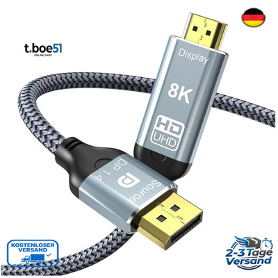 DisplayPort zu HDMI 8K Kabel DP1.4 zu HDMI2.1 4K@12
