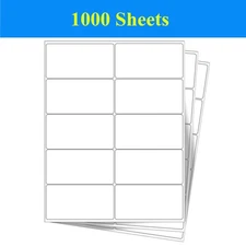 10000 Labels 2" x 4" White Self Adhesive 10 Up 1000 Sheet Shipping Address Label