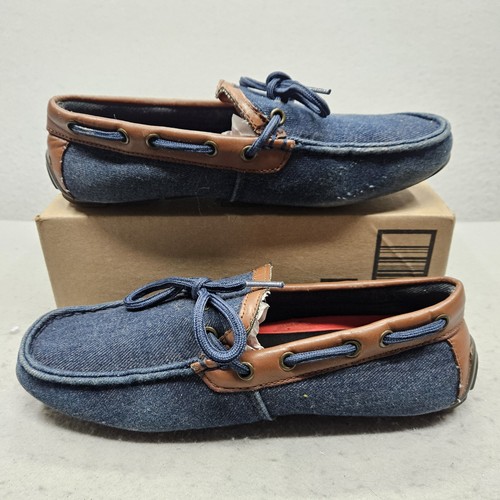 Levis Mens Denim Blue Brown Deck Shoes Size 8 - Picture 6 of 11
