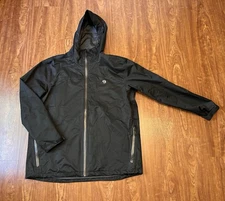 Mountain Hardwear Men's Black Full Zip Windbreaker/Rain Jacket Hooded XXL