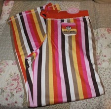 Large NWT Women's Life Is Good Jake Multicolor Stripe Sleep Pants Raw Edging