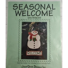June Grigg Designs Seasonal Welcome Snowman Winter Cross Stitch Pattern