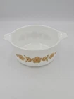 Vintage 1970’s Butterfly Gold Pyrex Casserole White And Brown Floral 474-b 1.5 Q