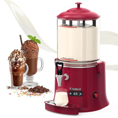 Vtsmax 10L/2.6Gal Hot Chocolate Machine, Commercial Hot Drink , Coffee, Red