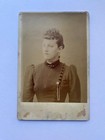 Antique Cabinet Photo Woman Victorian Dress Jewelry c1890s