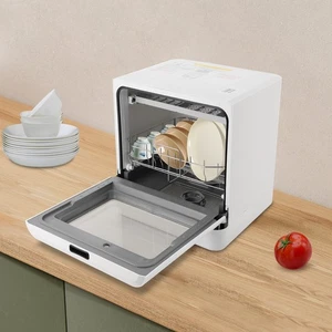 6.8L/1.8Gal 800W 110V 15.35*16.92*18.11in ABS& PP White Portable Mini Dishwasher
