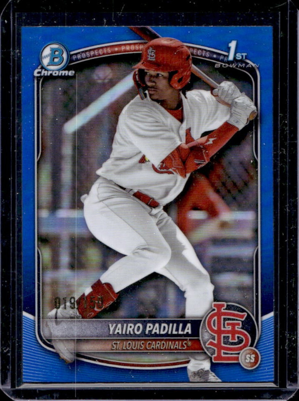 2025 Bowman Chrome Yairo Padilla Blue Refractor 1st #19/150 Cardinals
