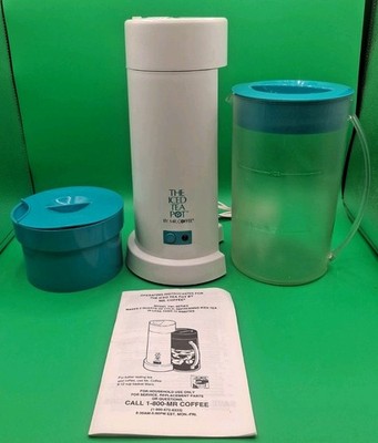 Mr. Coffee Iced Tea Maker 2 Quart Pitcher TM1.7 Aqua w/Manual Cleaned Tested